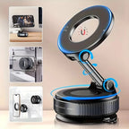 Strong Magnetic Car Phone Holder Foldable Magsafe Design 360° Adjustable Vacuum Mount for Car/Desk/Bathroom/Universal Use Metal
