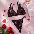 Open Bust Bra And Thong Set 2 Piece Women Lingerie Set Lace Underwear Bralette Bras Matching Seamless Panty Set Intimates