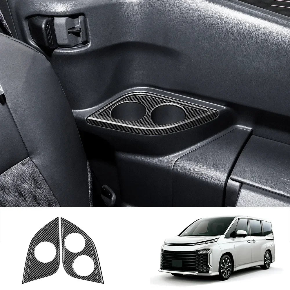 RHD For Toyota Voxy 90 Series 2021 2022 2023 Carbon Fiber inner Steering Wheel Button Decorative Cover Accessories Car Styling