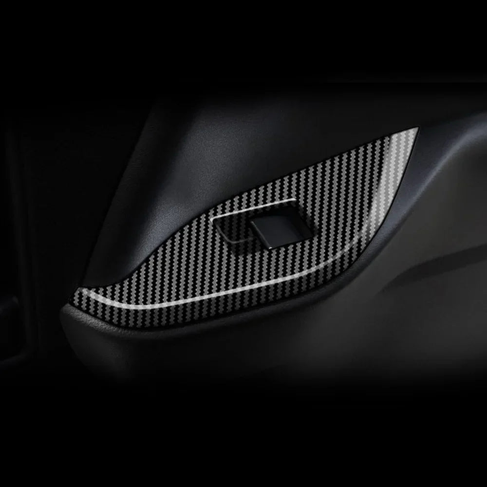 RHD For Toyota Voxy 90 Series 2021 2022 2023 Carbon Fiber inner Steering Wheel Button Decorative Cover Accessories Car Styling