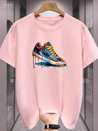 Summer Best Selling Men's 100% Cotton T Shirt Loose Fit Casual Round Neck Short Sleeved T Shirt with Printed Pattern