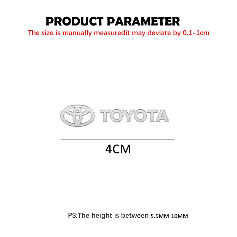 3D Metal Car Interior Decorative Badge Emblem Sticker for Toyota Camry Corolla Prado Hilux Yaris Supra Fortuner Auto Accessories