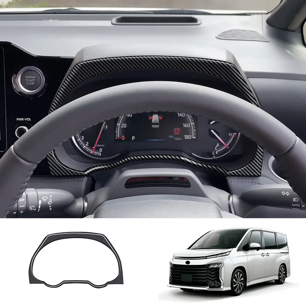 RHD For Toyota Voxy 90 Series 2021 2022 2023 Carbon Fiber inner Steering Wheel Button Decorative Cover Accessories Car Styling