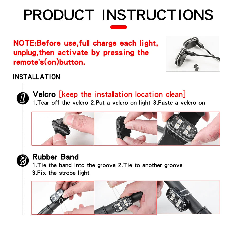 2/4pcs Wireless LED Strobe Lights Car Decor Atmosphere Light, 8 Colors Rechargeable Led Lights Anti-Collision LED Warning Light