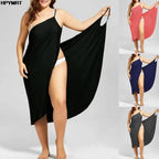 2022 5XL Summer Ladies Halter Dress Solid Color Sexy Suspenders Cross Sleeveless Ladies Clothes Beach Skirt Female Clothing Tops