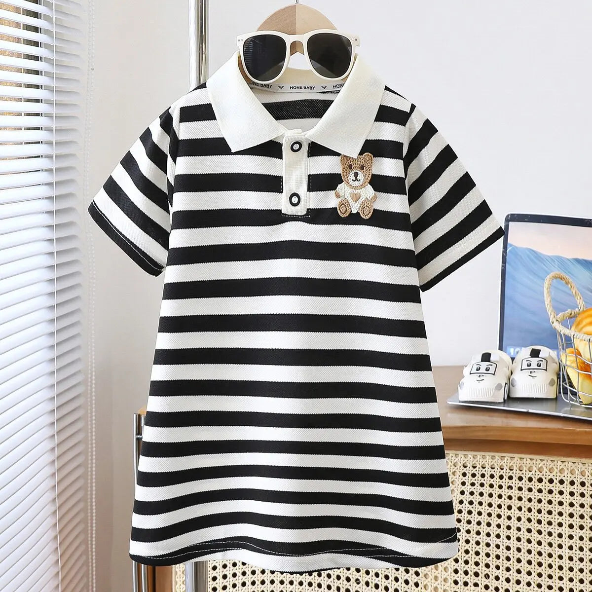 2026 Korean dress  children girls' summer lapel with embroidery  ruffle hem princess dress1-6Y