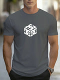 Men's Outdoor Fitness Sports T-Shirt, Casual Crew Neck Loose Short Sleeve Top, Stylish Fitness T-Shirt, Men's Summer Quick-Dryin