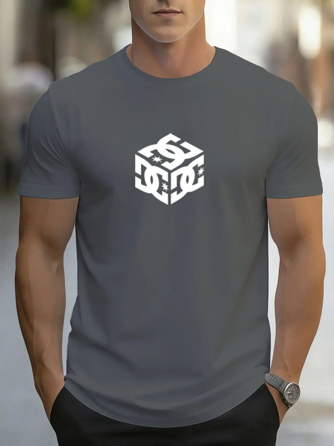 Men's Outdoor Fitness Sports T-Shirt, Casual Crew Neck Loose Short Sleeve Top, Stylish Fitness T-Shirt, Men's Summer Quick-Dryin