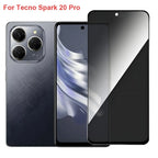 1-3Pcs For Tecno Spark 40 Pro + 30C 30 5G 20 10 ProPrivacy Tempered Glass Screen Protector Compatible For Tecno Spark 9T 8P 7pro