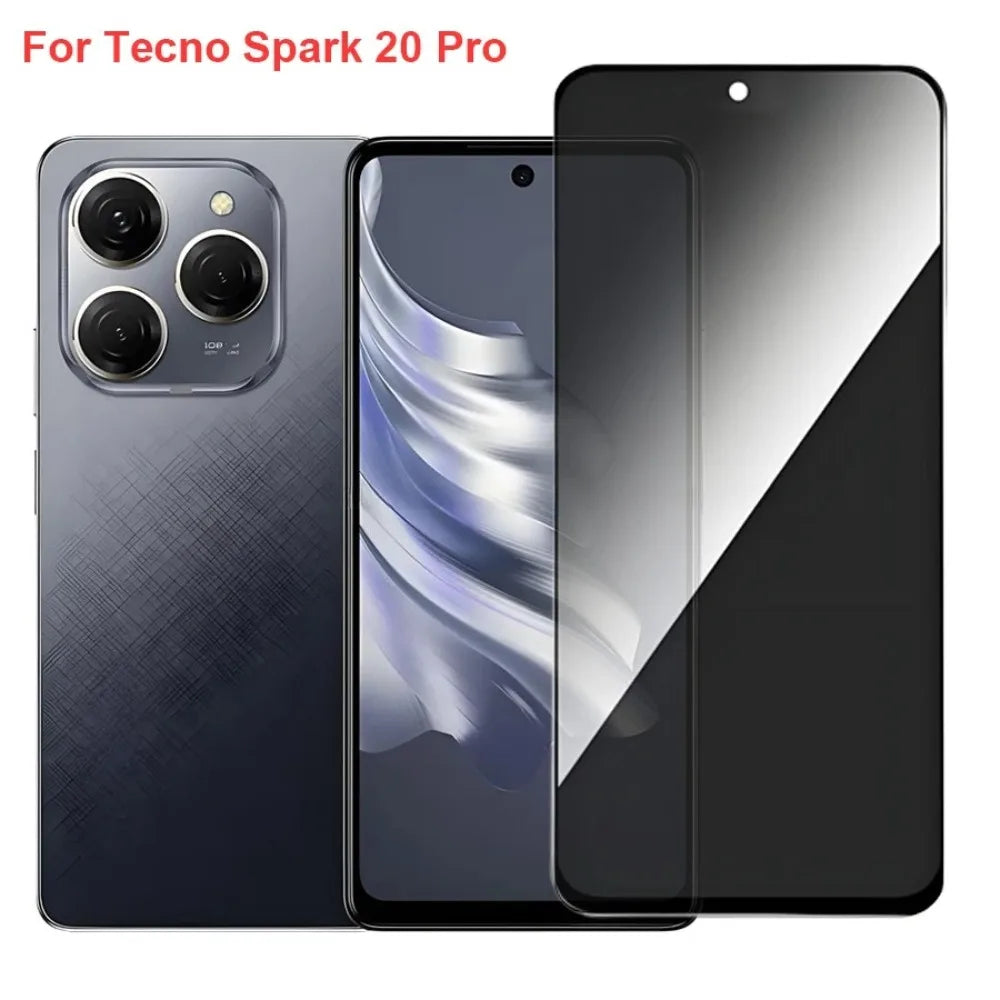 1-3Pcs For Tecno Spark 40 Pro + 30C 30 5G 20 10 ProPrivacy Tempered Glass Screen Protector Compatible For Tecno Spark 9T 8P 7pro