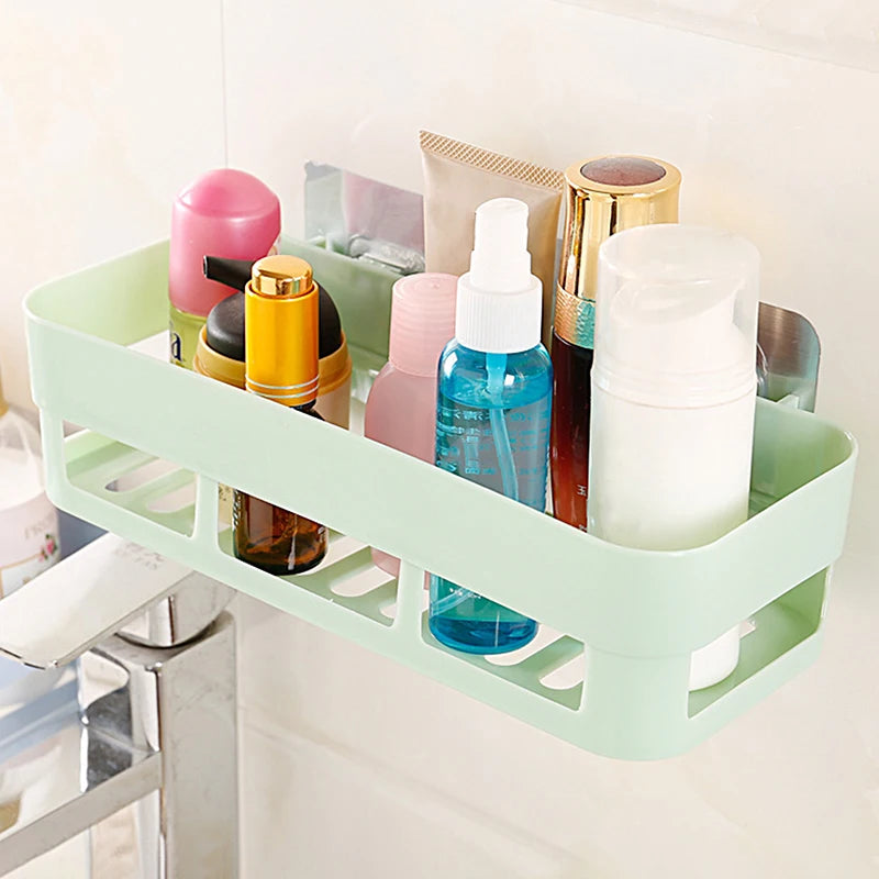 Hot Sale Adhesive Storage Rack Bathroom Accessories Corner Shower Shelf Kitchen Bathroom Shelf Home Decoration