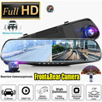 Full HD 1080P Dash Camera Dual Lens Driving Recorder Car DVR Speedcam Rearview Mirror Camera Radar Detector Auto Video Recorder