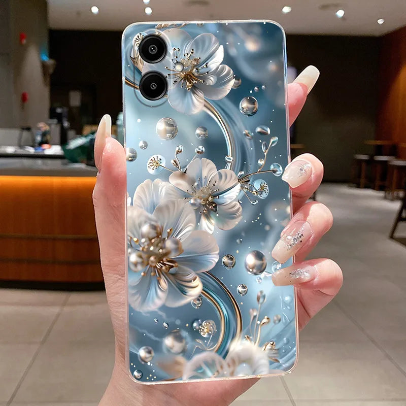 For Samsung A07 2025 Clear Phone Case Luxury Butterfly Flowers Casing For Samsung Galaxy A07 SamsungA07 A 07 Silicone Back Cover