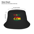 Unisex Ghana National Soccer Team  Bucket Hat  Foldable Fisherman Hats Spring Fashion Hunting Caps Streetwear Graphic Visor Hat