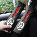 Auto sticker For Toyota Camry Car Seat Belt Cover Carbon Fiber Leather Shoulder Protection Cover Corolla E150 Rav4 Mark 2 Reiz
