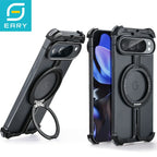Eary Frameless Phone Case for Google Pixel 9 Pro with MagSafe Ring Kickstand 360°Rotatable Shockproof Protective 9 Pro XL Shells