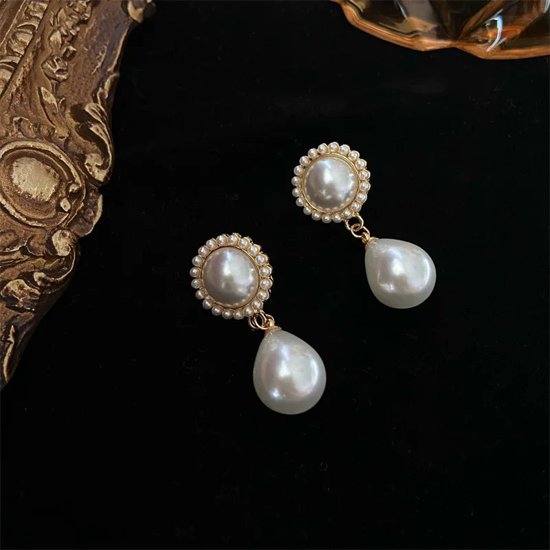 Trending Imitation Pearl Circle Stud Earrings For Woman New In 2025 Fashion Party Round Elegant Korean Earring Jewelry Wholesale