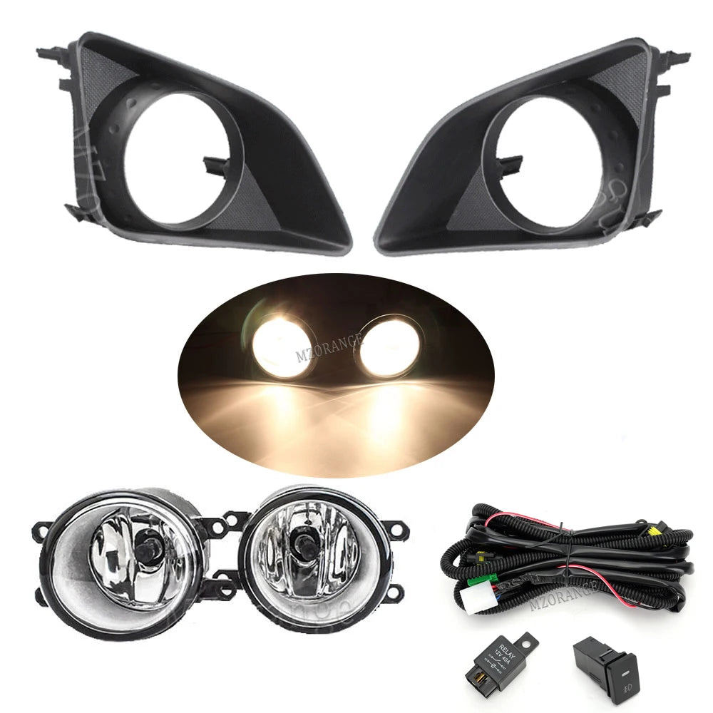 Fog Lights Led for Toyota Corolla 2007 2008 2009 2010 Fog Lamp Assembly Chrome Cover Grill Bezel Headlights car accessories