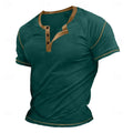 Retro Men's Button-Down T-Shirt Minimalist Print T-Shirt Loose-Fit Casual Summer Polo Shirt Stylish Streetwear Men's Top