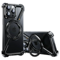 Eary Z Case for iPhone 16 15 14 13 12 Pro Max for Magsafe 360°Rotatable Magnetic Kickstand Metal Frameless Bumper Phone Cover