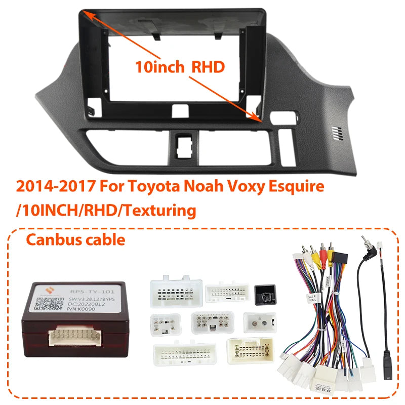 10.1 Inch For Toyota Noah 80 Esquire Voxy 2014-2018 Car Radio Stereo Android MP5 GPS Player 2 Din Head Unit Fascia Panel Frame