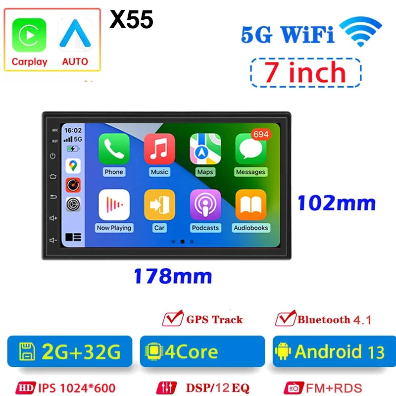 Universal 7/9/10 inch Android 13 Car Radio 64G Autoradio android 2 Din car radio Central Multimedia Smart car systems For Toyota