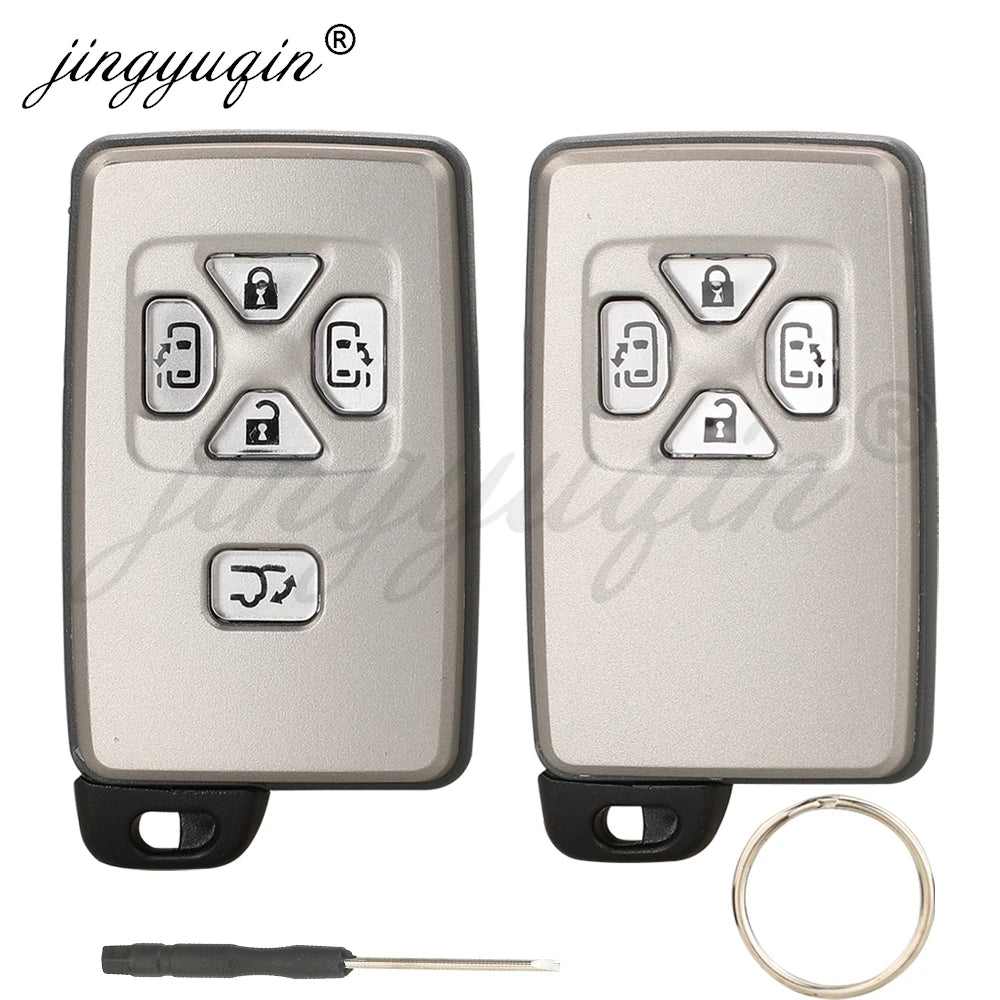 jingyuqin Key Shell for Toyota Noah Voxy Alphard Estima Vellfire Smart Card Remote Car Keyless Case Fob 4/5 Buttons