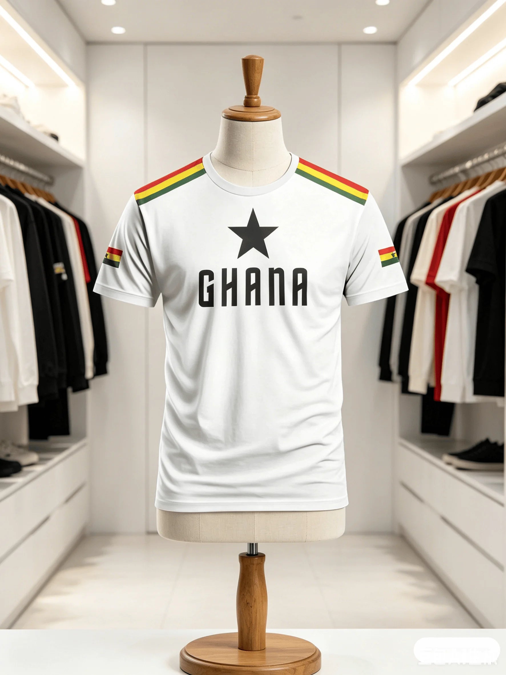 The New Ghana Style Youth Men's Football Shirt Is A Comfortable Top Suitable for Football Matches Training Family Kids Tees Tops