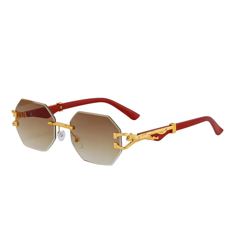 new rimless sunglasses UV400 fashion square metal glasses for men women designer unisex brand sun glasses shades for outdoor