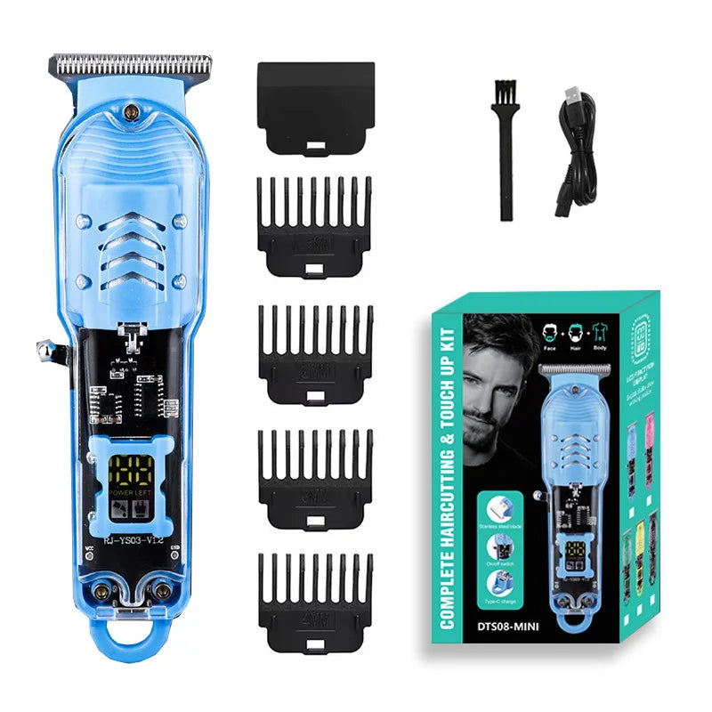 Hair Cut Machine Rechargeable Hair Clippers Transparent Professional Clippers Electric Hair Trimmers Shaver for Men