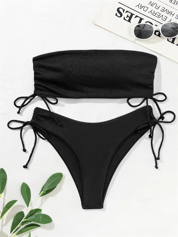 2026 Style Bikini Set Pad Bandeau Swimwear Women Beach Maio Biquinis Tankini Femme Swimsuit Mujer Banador Badpak Monokini