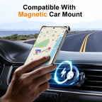 Eary Magnetic Frameless Phone Case For Samsung Galaxy S25 S24 Ultra With 360°Rotatable Stand Metal Protective Shockproof Bumper