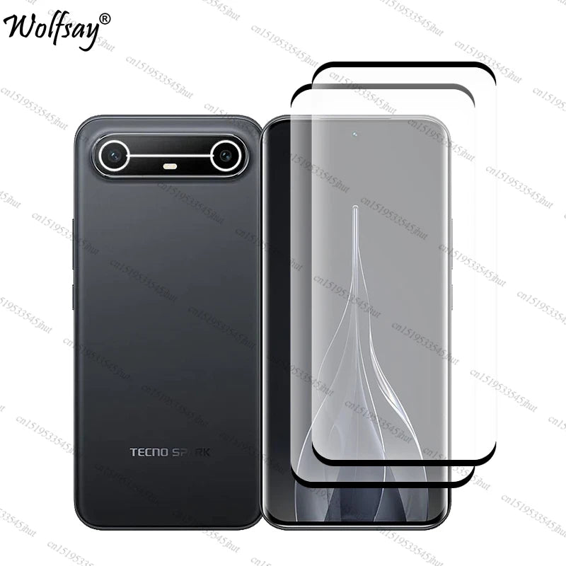 Curved Edge Tempered Glass For Tecno Spark Slim Screen Protector For Tecno Spark Slim Glass For Tecno Spark Slim Glass 6.78 inch