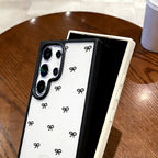Black Bowknot Phone Case For Samsung Galaxy S26 Ultra Case A16 A56 5g A17 A55 A54 A36 A07 A06 S25 Ultra S24 FE S23 Lanyard Cover