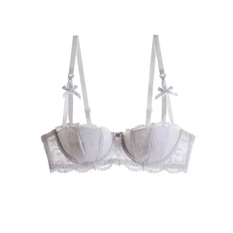 Women Bras Sexy Lace Half Cup Push Up French Style Lingerie Soft Deep V Top Breathable Back Closure Thin Bralette Ropa Mujer