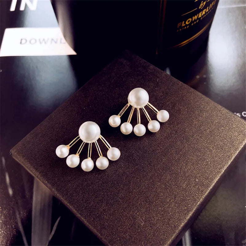 Trending Imitation Pearl Circle Stud Earrings For Woman New In 2025 Fashion Party Round Elegant Korean Earring Jewelry Wholesale