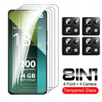 8 in 1 Tempered Glass For Redmi Note 13 15 Pro 5G Camera Glass Xiaomi Note13 14 Note14 13Pro 15Pro 4G HD Lens Screen Protector