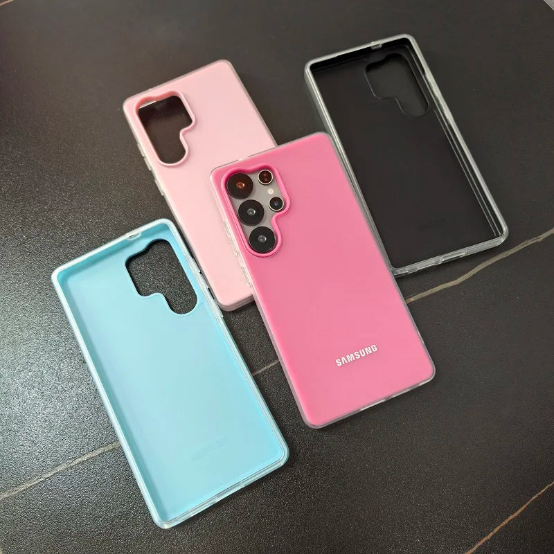 Candy Color 2-in-1 Case For Samsung Galaxy A 73 56 55 54 53 52 36 35 34 33 32 26 25 24 23 22 17 16 15 14 13 12 07 05 S 5G Cover