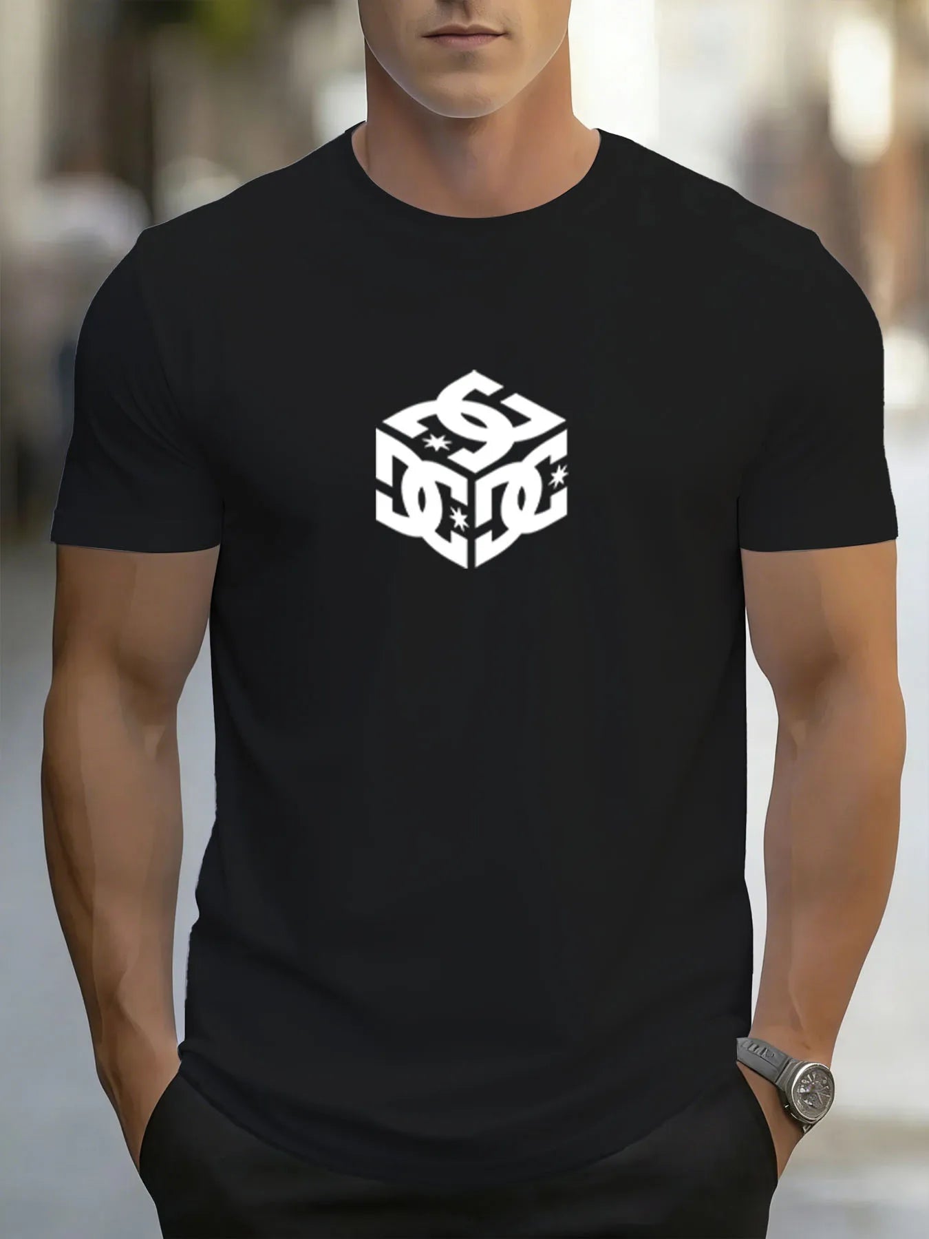 Men's Outdoor Fitness Sports T-Shirt, Casual Crew Neck Loose Short Sleeve Top, Stylish Fitness T-Shirt, Men's Summer Quick-Dryin