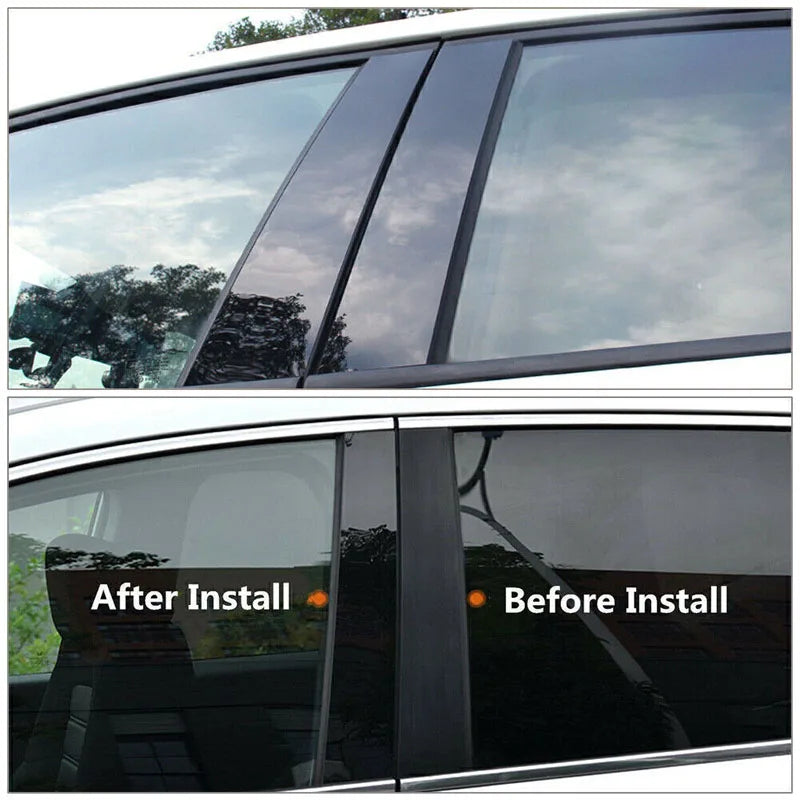 Car Pillar Posts Door Window Trim Cover Stickers Decal for Toyota Noah R70 Voxy 2008 2009 2010 2011 2012 2013 Auto Styling