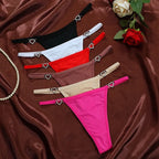 Fashion Sexy Women Heart Decoration Thongs Low Rise Lingerie Erotic Lady G-string Breathable Shiny Charming Women's Panties