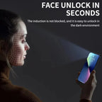 NNBILI 1-3 Pcs Anti Blue Light Privacy Tempered Glass For iPhone 15 16 14 13 17 Pro Max  Eye Protection Clear Screen Protector ﻿
