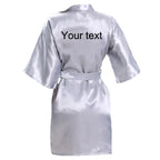 Customized Name Date Wedding Bathrobe Faux Silk Bridal Robe Bride Bridesmaid Wedding Robes Woman Bachelorette Hen Party