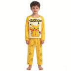 Kids Cute Pikachu Pajamas Set Pokemon Long Sleeve Sleepwear Adorable Pjs for Boys Girls Soft Comfortable Nightwear
