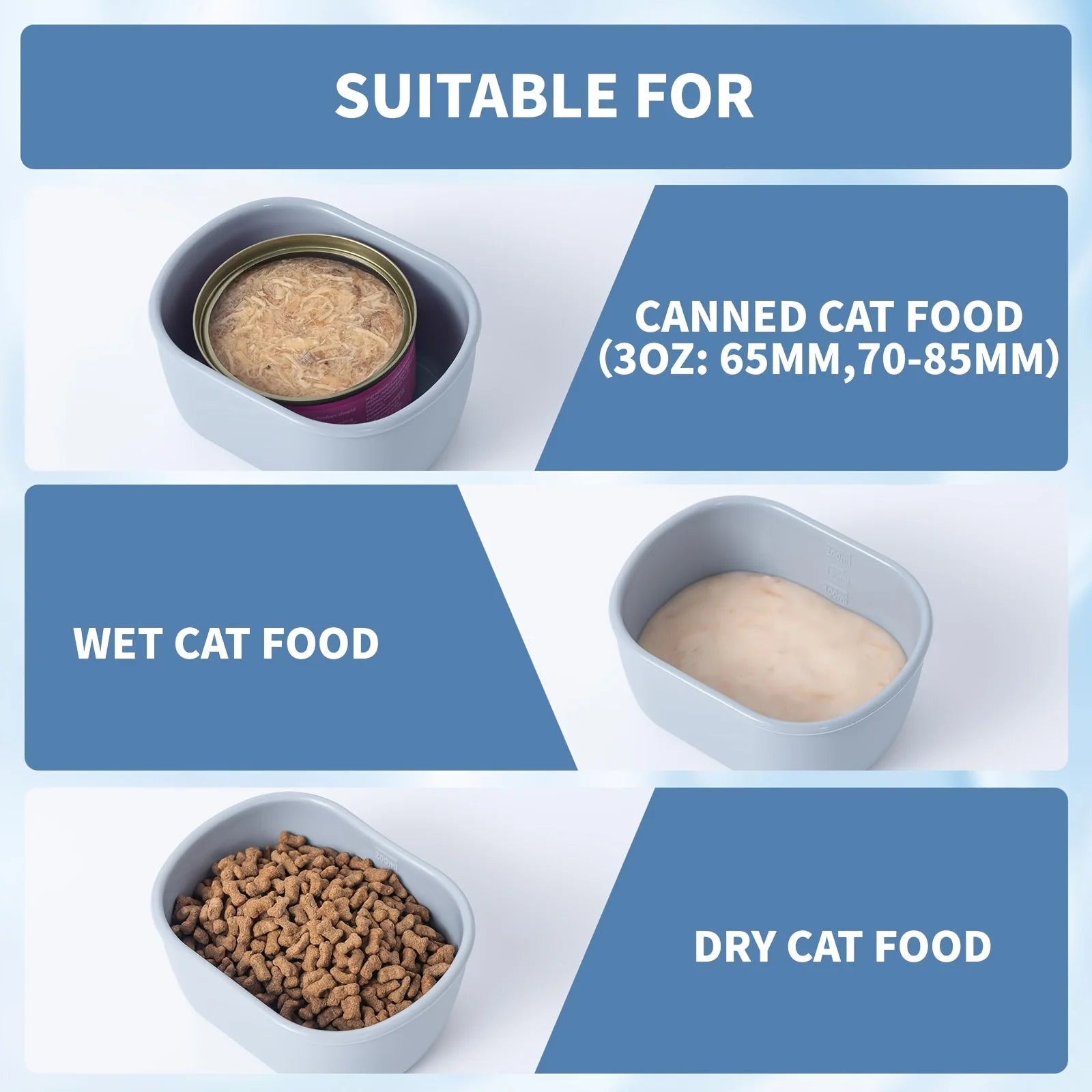 Reusable Wet Cat Food Storage Container with Silicone Sealed Lid, Leak-Proof Fresh-Keeping Box for 3oz/85g Cat Food Cans