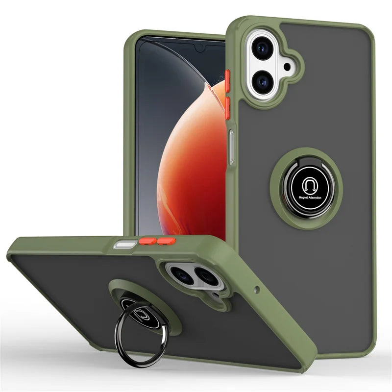 Armor Funda For Samsung Galaxy A07 4G Case Magnetic Ring Stand Holder Coque For Galaxy A 07 GalaxyA07 Hard PC Matte Back Cover