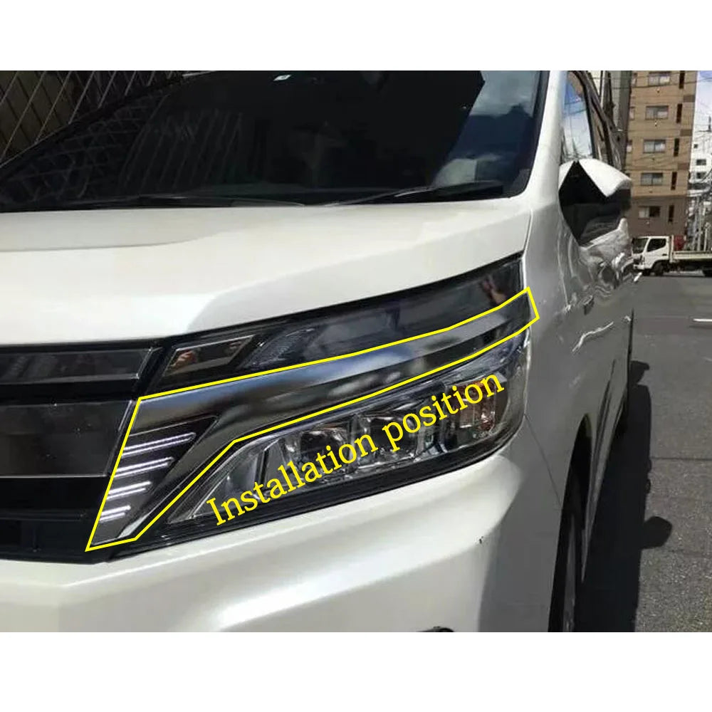 For Toyota Noah Voxy 80 Series 2015 2016 2017 2018 2019 2020 2021 Sticker Body Head Front Eyebrow/Trim Light Lamp Frame Cover