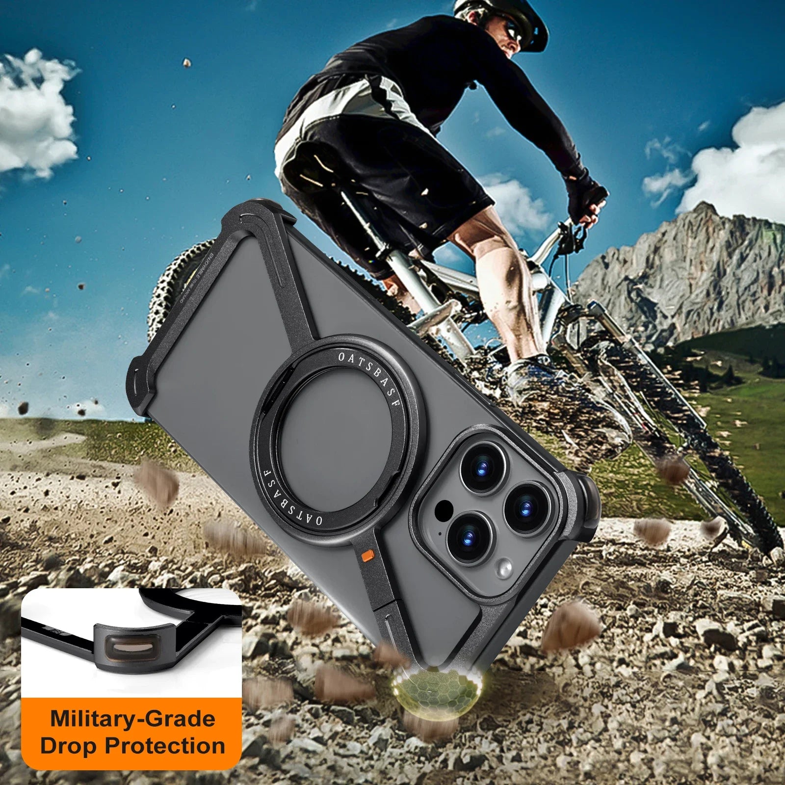 Eary Z Case for iPhone 16 15 14 13 12 Pro Max for Magsafe 360°Rotatable Magnetic Kickstand Metal Frameless Bumper Phone Cover