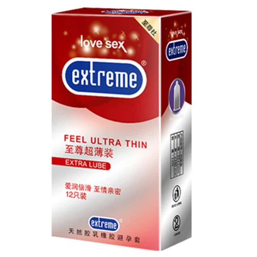 12PCS Men Condoms Natural Latex Penis Sleeve Sex Products Vaginal Stimulation Ultra Thin Condoms Safer Contraception