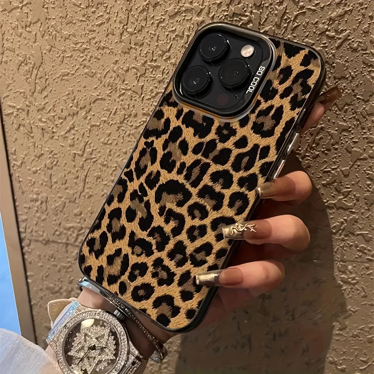 Full-screen leopard print black vitality shell Phone Case for iPhone 16 Pro Max 15 14 13 12 11 Pro MAX Matte Back Case Cover